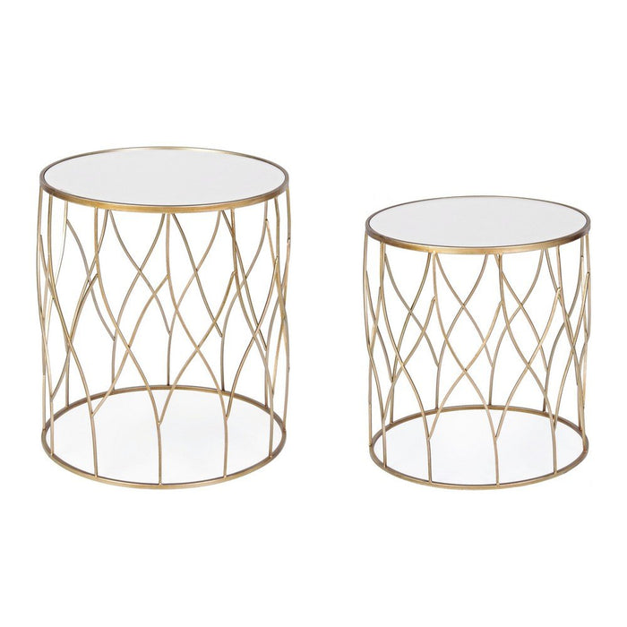 Tavolini Vetro Oro Moderni da Interno - KENNETH