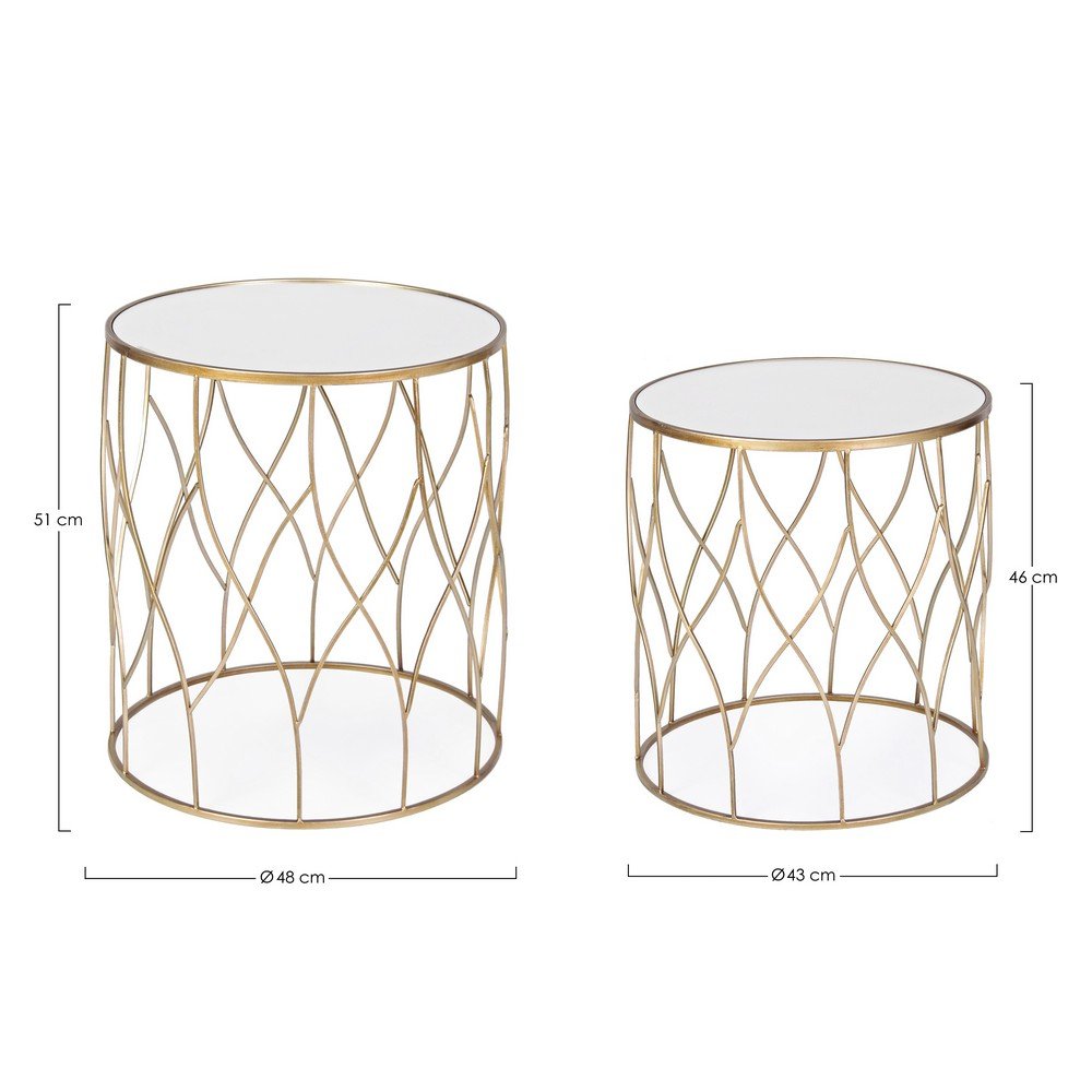 Tavolini Vetro Oro Moderni da Interno - KENNETH