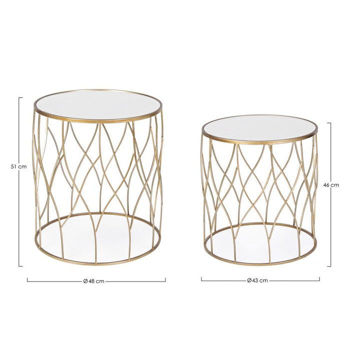 Tavolini Vetro Oro Moderni da Interno - KENNETH