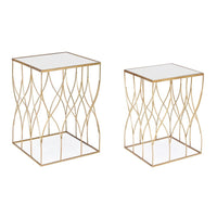 Tavolini Vetro Oro Moderni da Interno - KENNETH