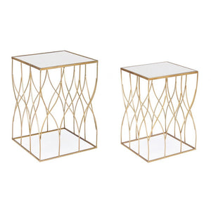 Tavolini Vetro Oro Moderni da Interno - KENNETH