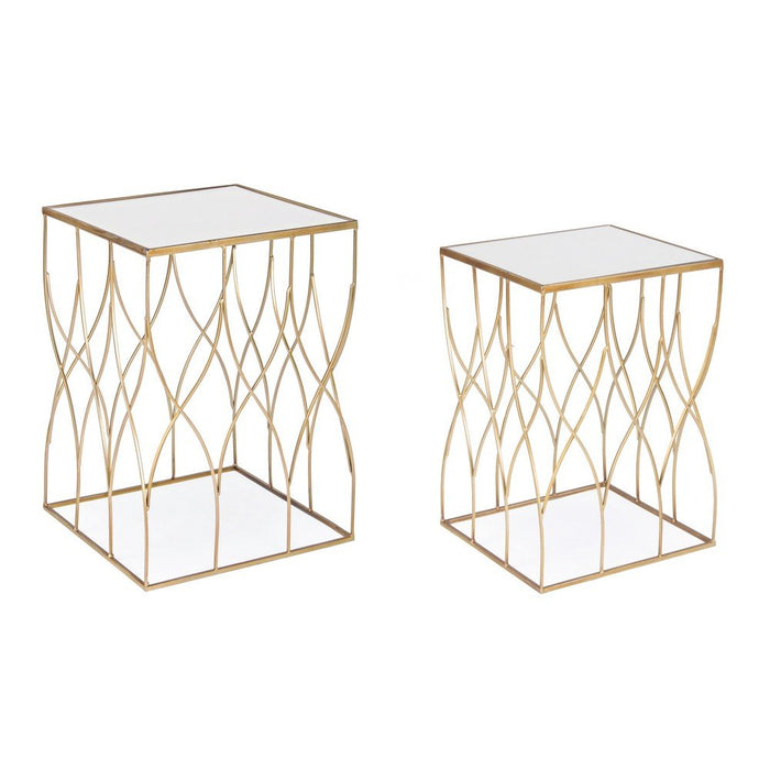 Tavolini Vetro Oro Moderni da Interno - KENNETH