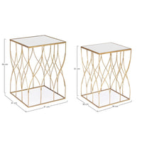 Tavolini Vetro Oro Moderni da Interno - KENNETH