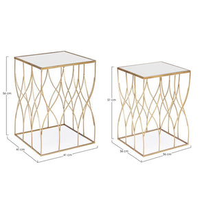Tavolini Vetro Oro Moderni da Interno - KENNETH