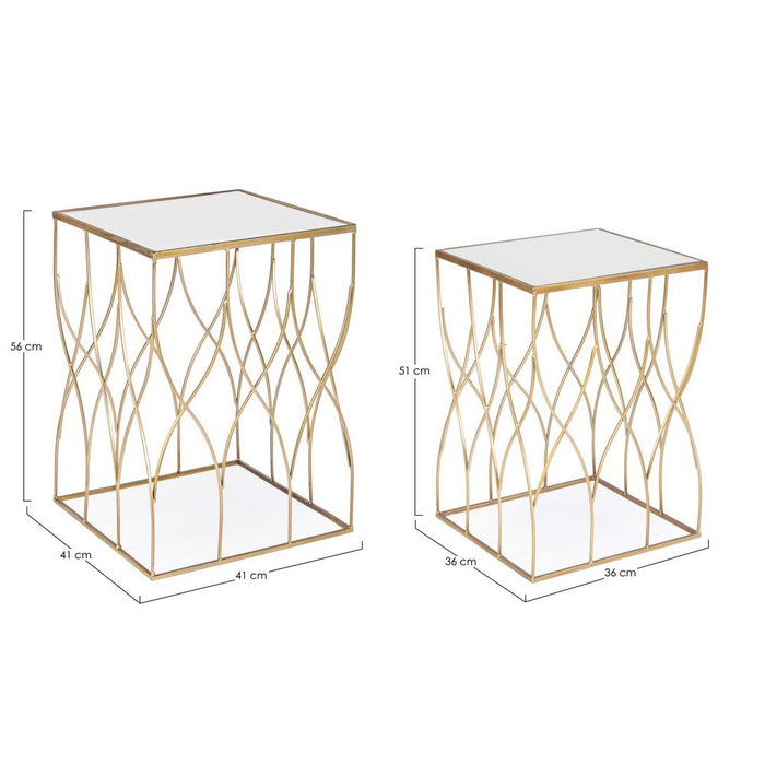 Tavolini Vetro Oro Moderni da Interno - KENNETH