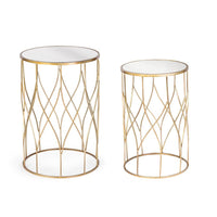 Tavolini Vetro Oro Moderni da Interno - KENNETH