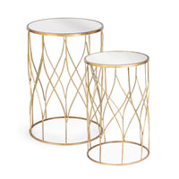 Tavolini Vetro Oro Moderni da Interno - KENNETH