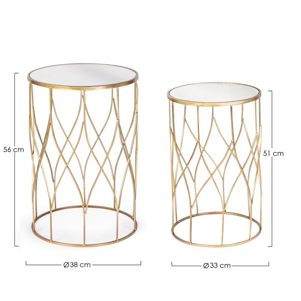 Tavolini Vetro Oro Moderni da Interno - KENNETH