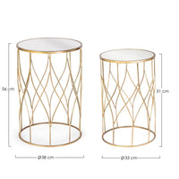Tavolini Vetro Oro Moderni da Interno - KENNETH