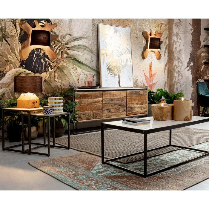 Candela in Teak Marrone Rustica da Interno 20 cm - KELLY