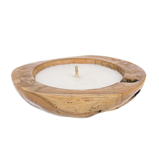 Candela in Teak Marrone Rustica da Interno 30 cm - KELLY