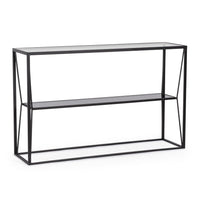 Consolle Vetro Nero Moderna da Interni 120x32 - KATHERINE