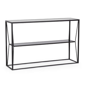 Consolle Vetro Nero Moderna da Interni 120x32 - KATHERINE