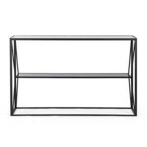 Consolle Vetro Nero Moderna da Interni 120x32 - KATHERINE