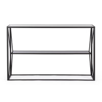 Consolle Vetro Nero Moderna da Interni 120x32 - KATHERINE