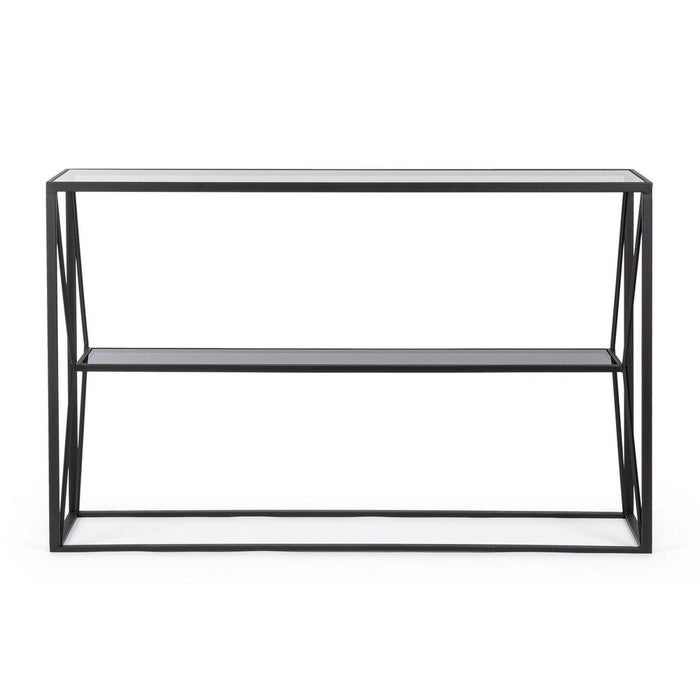 Consolle Vetro Nero Moderna da Interni 120x32 - KATHERINE