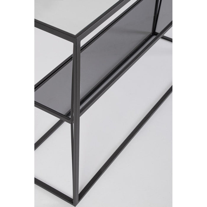 Consolle Vetro Nero Moderna da Interni 120x32 - KATHERINE