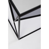 Tavolino in Vetro Nero Stile Industriale da Interno 45x45 - KATHERINE