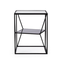 Tavolino Vetro Nero Moderno da Interno 40x40 cm - KATHERINE