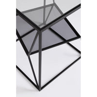 Tavolino Vetro Nero Moderno da Interno 40x40 cm - KATHERINE