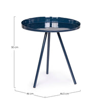 Tavolino Acciaio Blu Moderno da Interno 46.5 cm - KALEB