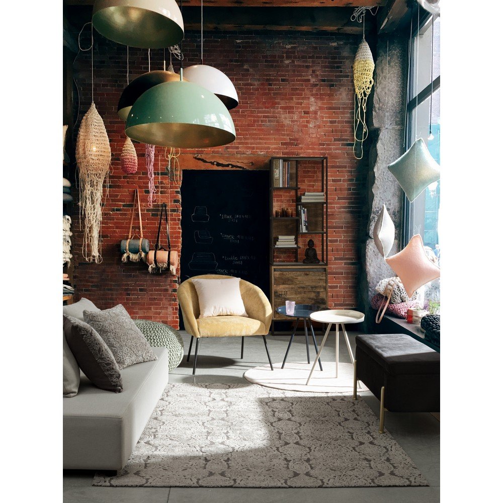 Tavolino Acciaio Blu Moderno da Interno 46.5 cm - KALEB