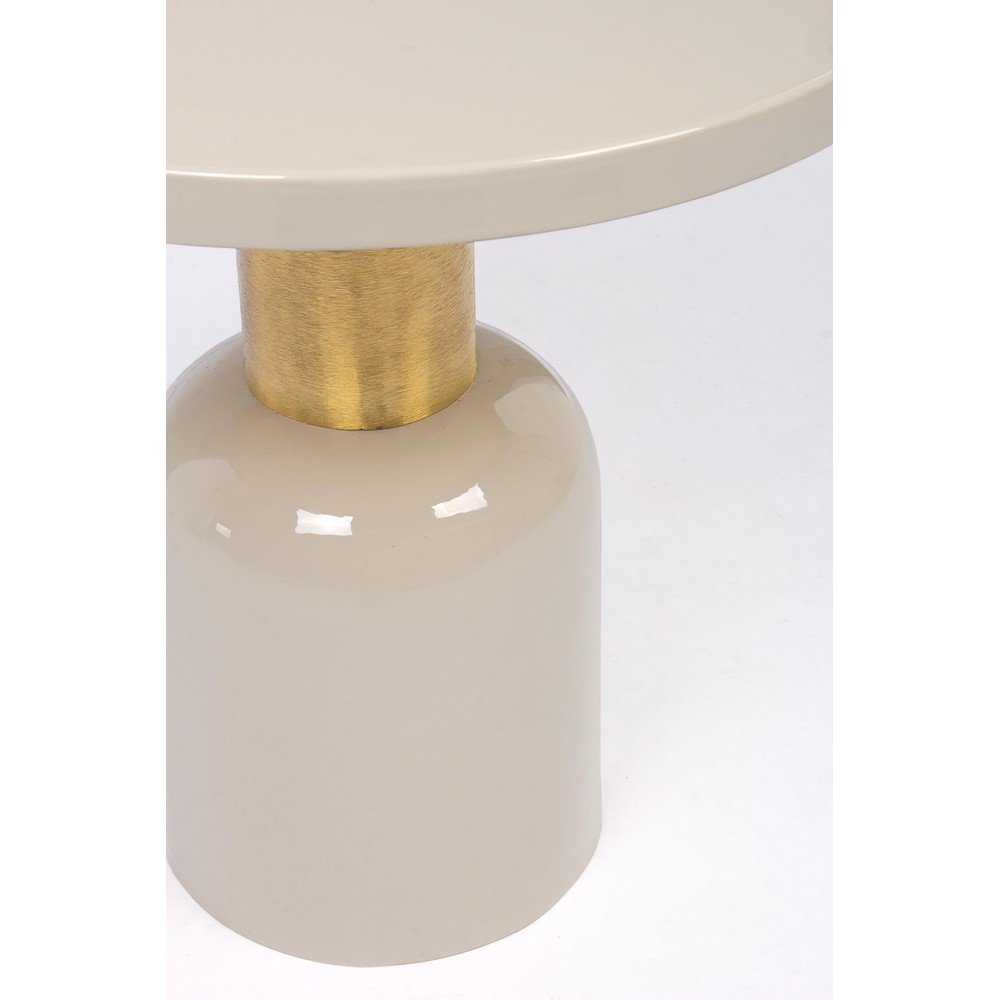 Tavolino Rotondo Acciaio Beige Moderno da Interno 50 cm - KALEB