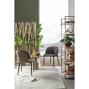 Tavolino Rotondo Acciaio Beige Moderno da Interno 50 cm - KALEB