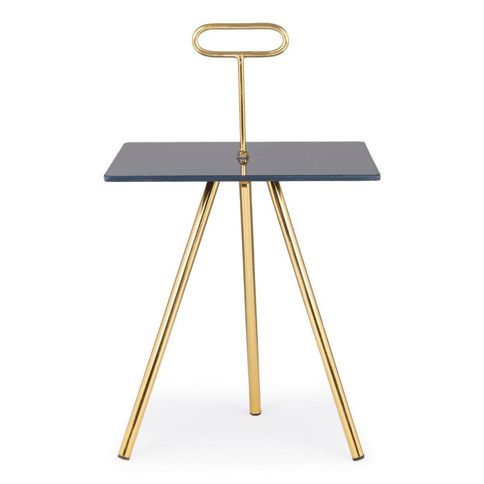 Tavolino in Vetro Grigio Moderno da Interno 40x40 - KALEB