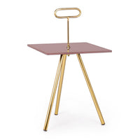 Tavolino Vetro Marrone Moderno da Interno 35x35 cm - KALEB