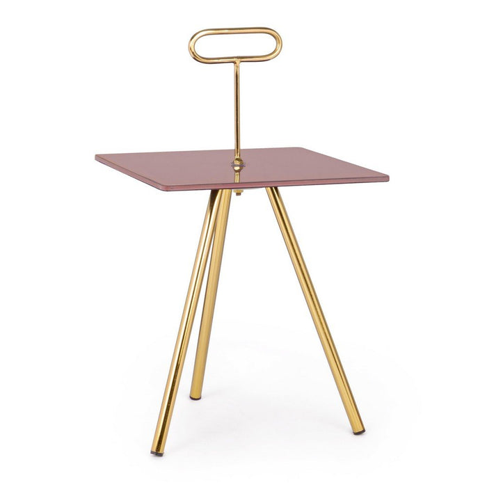 Tavolino Vetro Marrone Moderno da Interno 35x35 cm - KALEB