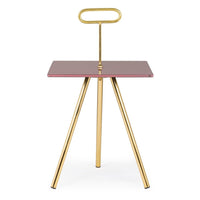 Tavolino Vetro Marrone Moderno da Interno 35x35 cm - KALEB