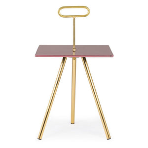 Tavolino Vetro Marrone Moderno da Interno 35x35 cm - KALEB