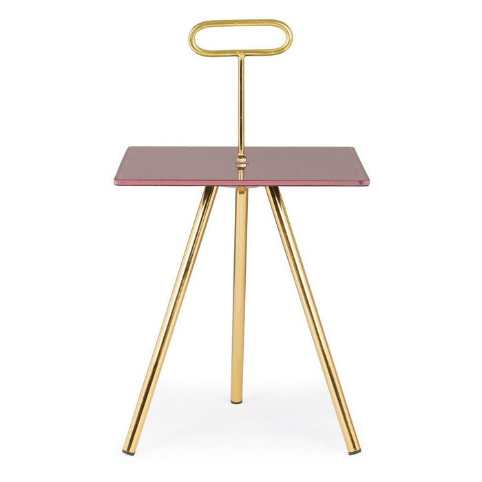 Tavolino Vetro Marrone Moderno da Interno 35x35 cm - KALEB