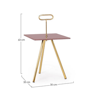 Tavolino Vetro Marrone Moderno da Interno 35x35 cm - KALEB