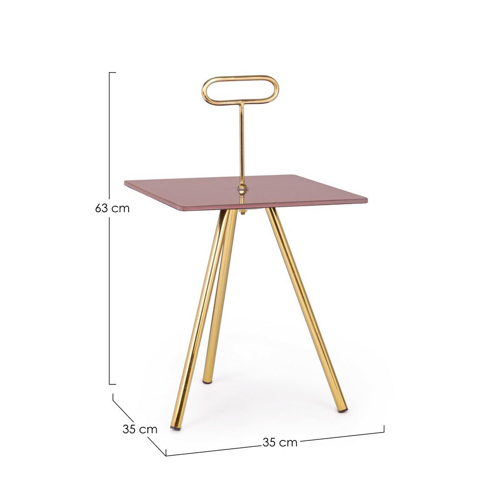 Tavolino Vetro Marrone Moderno da Interno 35x35 cm - KALEB