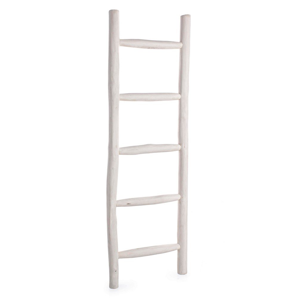 Scala Decorativa in Teak Bianco Rustica da Interno - KAI