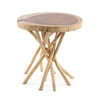 Tavolino in Teak Marrone Rustico da Interno 56 cm - KAI