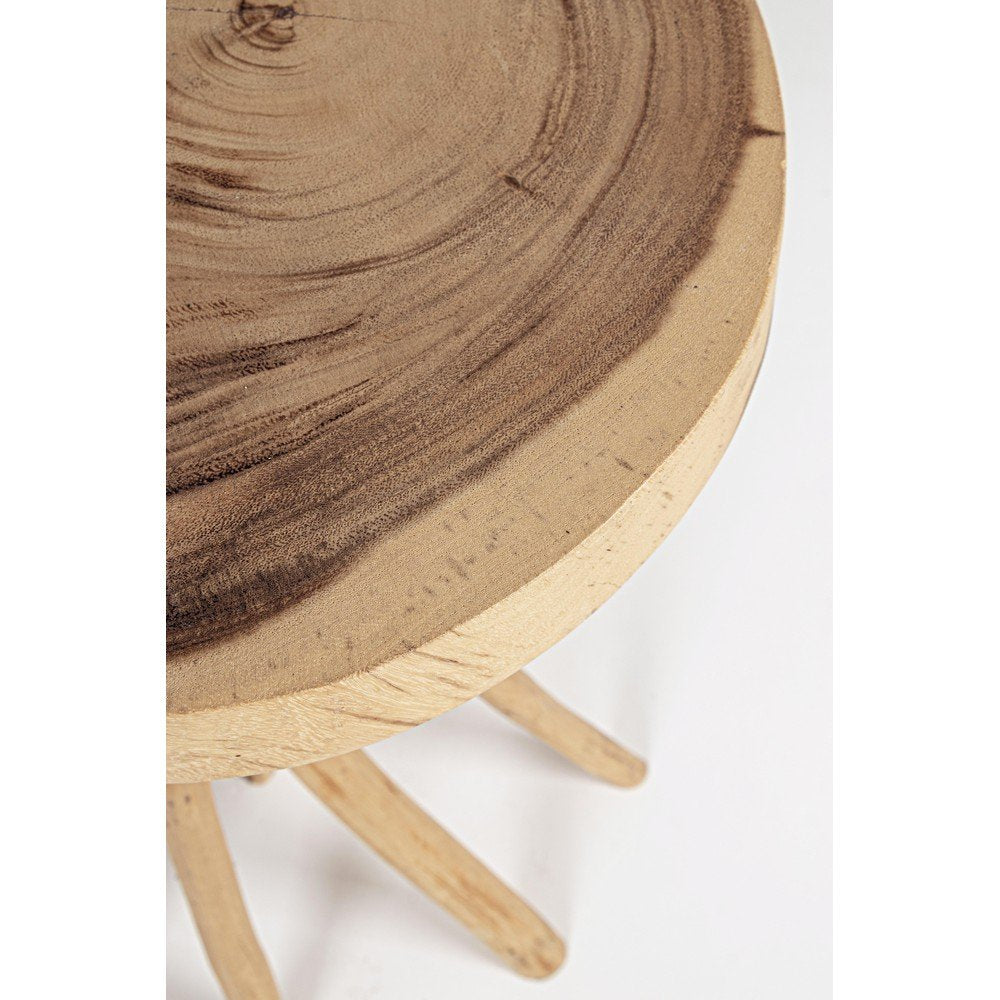 Tavolino in Teak Marrone Rustico da Interno 56 cm - KAI