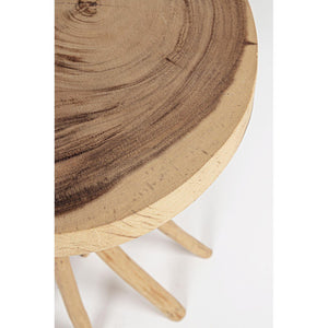 Tavolino in Teak Marrone Rustico da Interno 56 cm - KAI