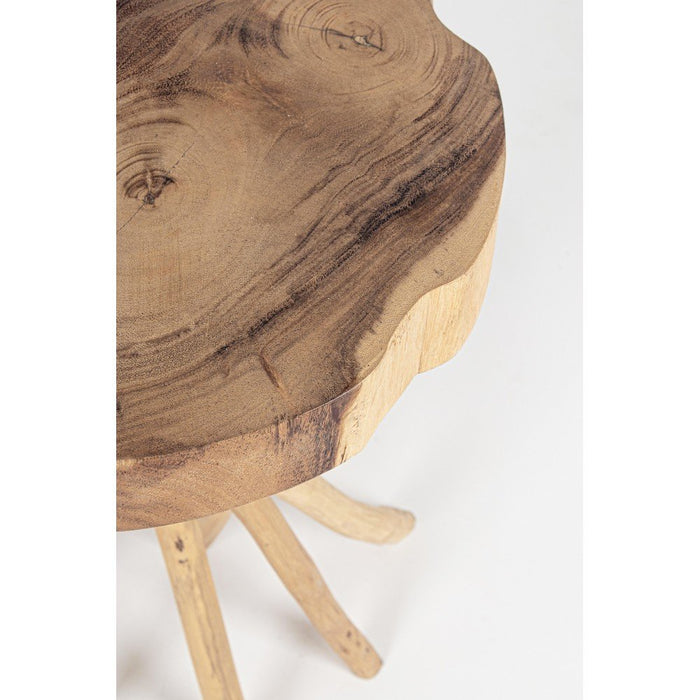 Tavolino in Teak Marrone Rustico da Interno 35 cm - KAI