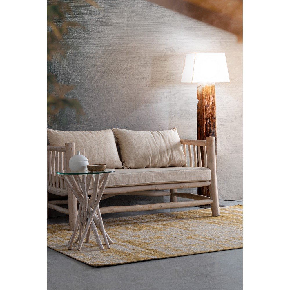 Tavolino in Teak Trasparente Stile Naturale 40 cm - KAI