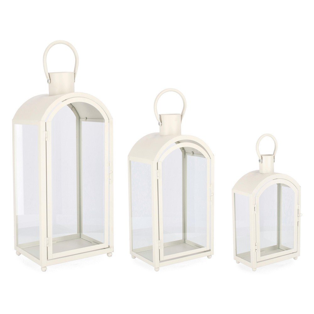 Set 2 Lanterne Metallo Bianco da Interno - JUAN