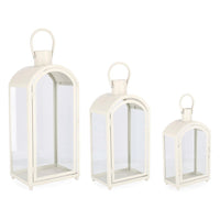 Set 2 Lanterne Metallo Bianco da Interno - JUAN