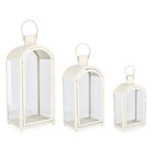 Set 2 Lanterne Metallo Bianco da Interno - JUAN