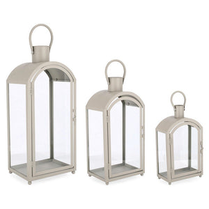 Set 2 Lanterne Metallo Grigio Moderne da Interno - JUAN