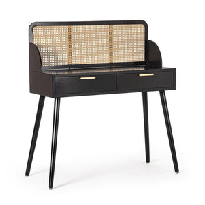 Consolle 2 Cassetti Legno Nero Stile Moderno da Interno - JOSIE