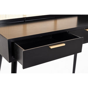 Consolle 2 Cassetti Legno Nero Stile Moderno da Interno - JOSIE