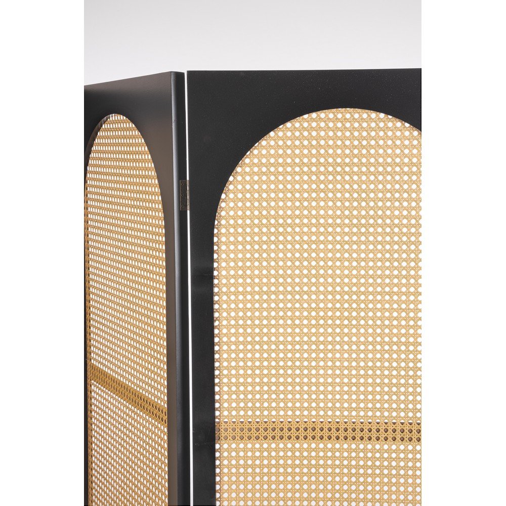 Paravento Legno Nero Stile Boho da Interno 150x180 cm - JOSIE