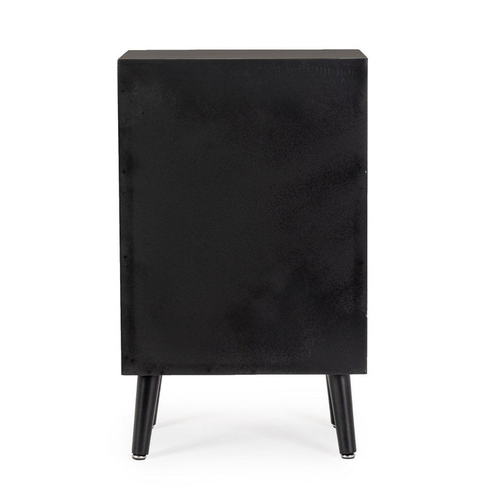 Cassettiera Legno Nero Stile Boho da Interno - JOSIE